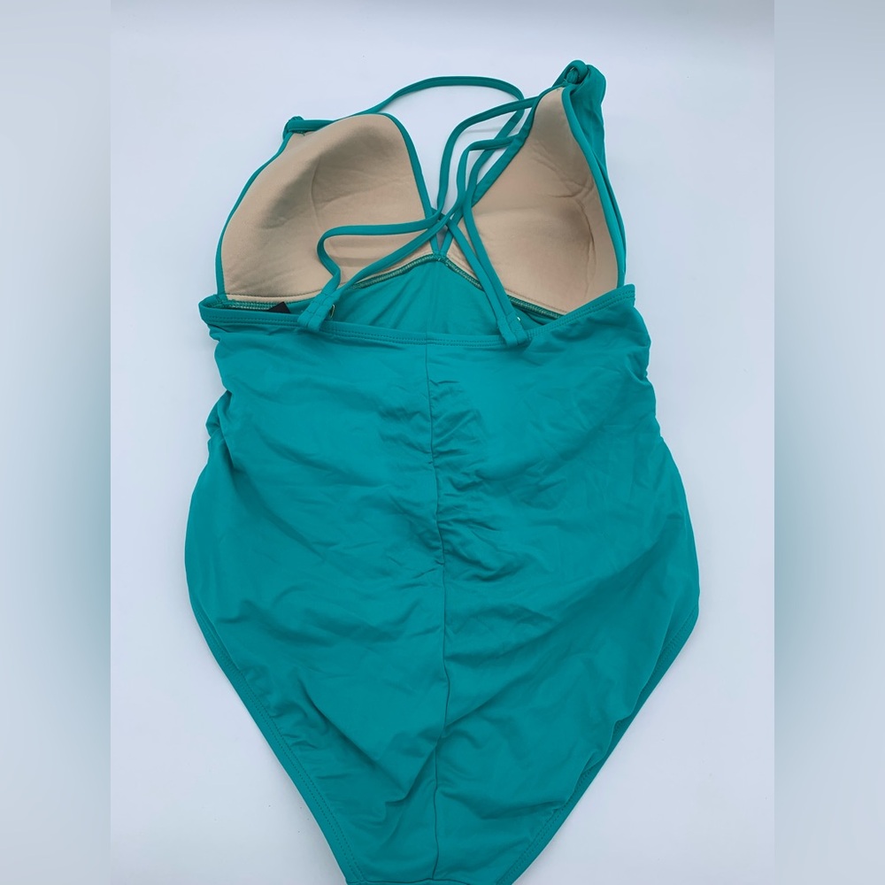 La Blanca Teal One-Piece Swimsuit Size 12 - Picture 2 of 4